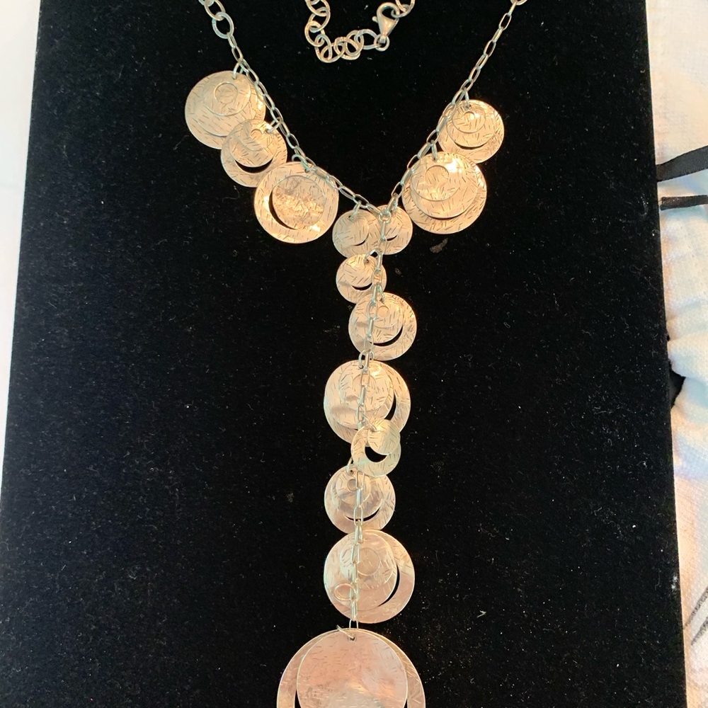 Silpada Vintage Silver Circle lariat necklace